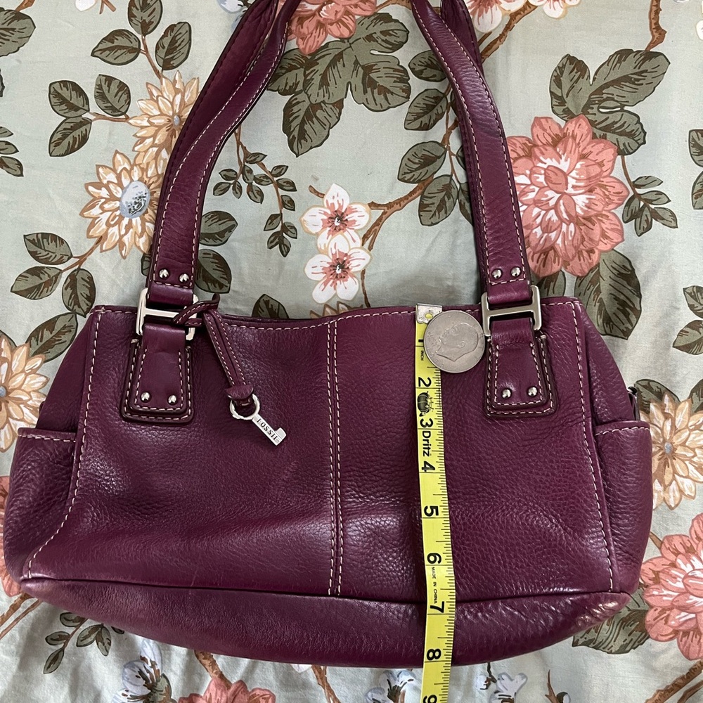Fossil Purple Leather Shoulder Bag - Picture 13 of 15